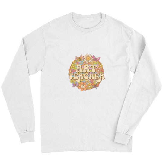 Art Teacher Retro vintages Mode On Art Teacher Long Sleeves
