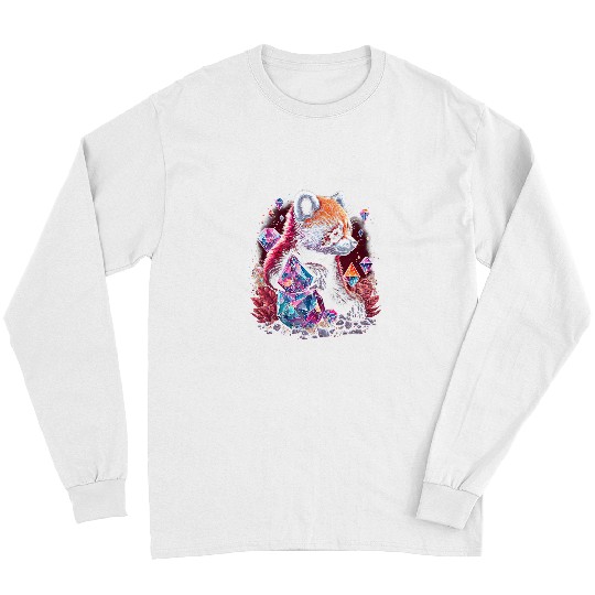 Funny Bear Esoteric Red Panda Pet Art Crystals Cute Illustration Design Cute Bears Long Sleeves