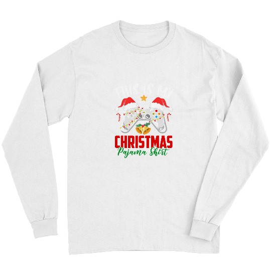Game This Is My Christmas Pajama Santa Hat Video Game Gamer 121 Long Sleeves
