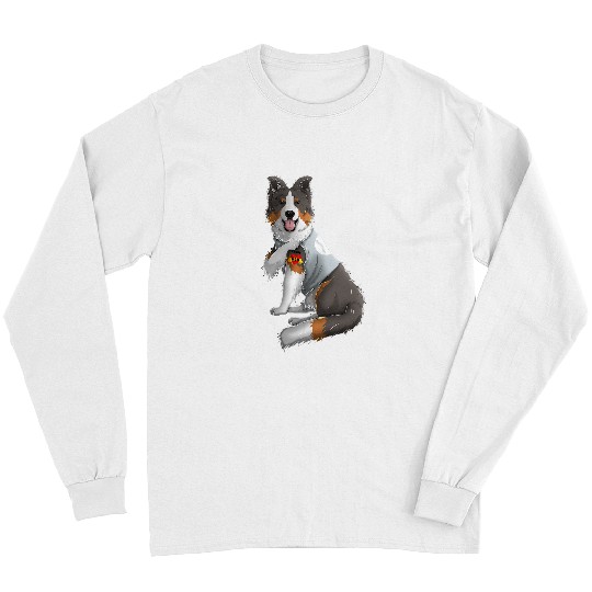 Tattoo Ink Australian Shepherd I Love Mom Tattoo Dog Mothers Day Long Sleeves