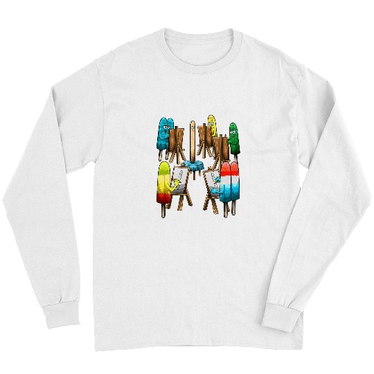 Fun Popsicle Act Sketch Drawing School Art Class for Artists Long Sleeves
