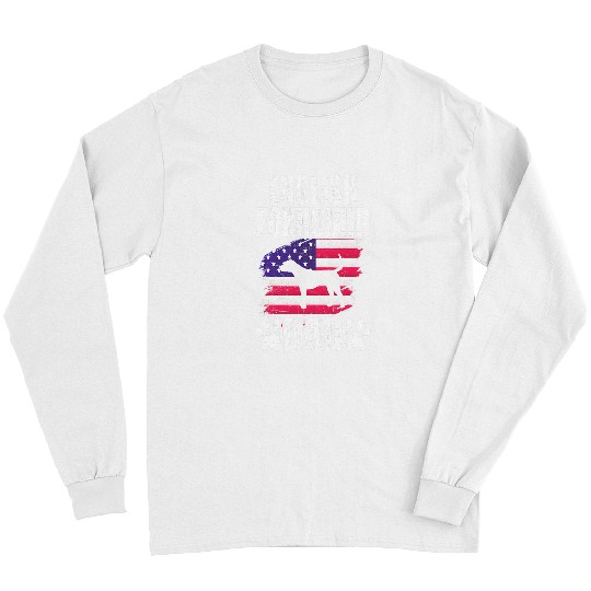 English Foxhound Dad Dog Lover American US Flag Long Sleeves