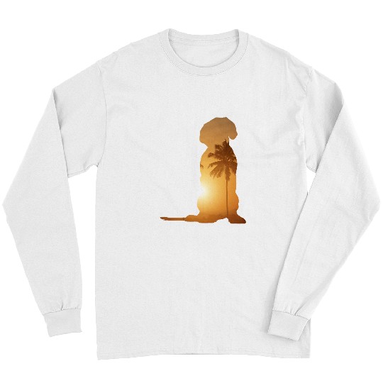 Dog Great Dane Summer Sunset Beach Dog Silhouette Great Dane Long Sleeves