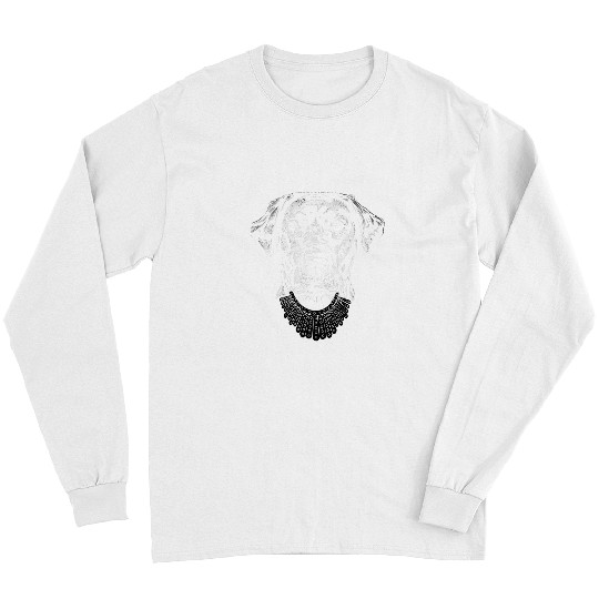 Labrador Lab Dog with Ruth Bader Ginsburg Collar RBG Labrador 3 Long Sleeves