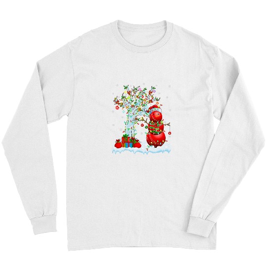 Cricket Fan xmass Tree Lighting Snowman Cricket Ball Christmas Long Sleeves