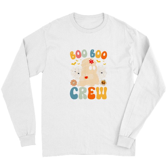 Groovy Boo Boo Crew nurses Funny Women Halloween nurses 3 Long Sleeves