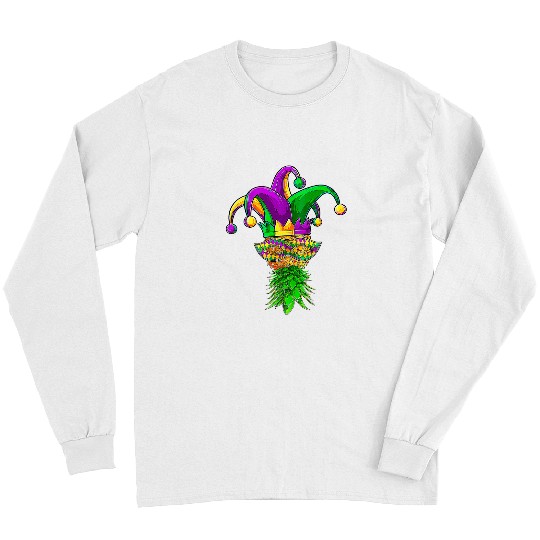 Skeletons Skulls Funny Men Women Kids pineapples Sugar Skull Mardi Gras Party Skull Long Sleeves