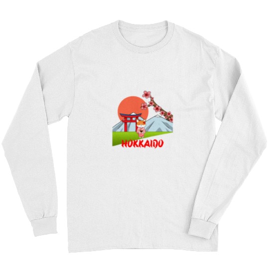 Dog Shiba Inu Funny Shiba Inu Uni Dog Hokkaido Kimono Mountain Flag Flower Long Sleeves