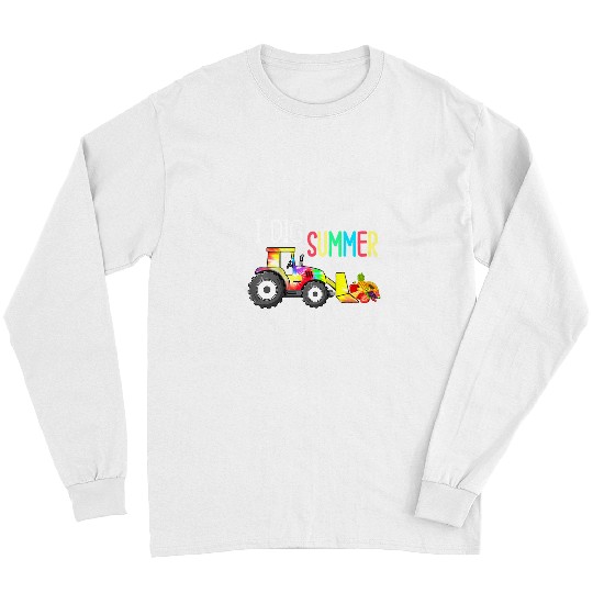 Tractor driving I Dig Summer Tie Dye Tractor Fruit Decor Toddlers Boys Long Sleeves