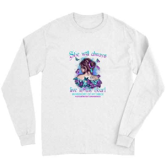 In Memory Of My Niece suicides Prevention Awareness Long Sleeves