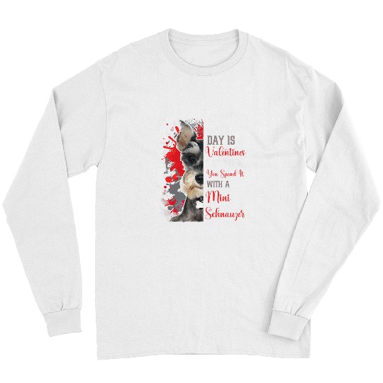 Dog Schnauzer Womens Valentines Day Mini Schnauzer Mom Mother Doggy Mum Mummy Long Sleeves