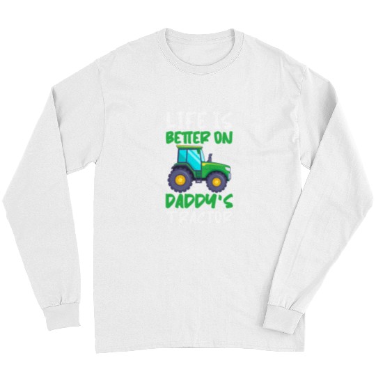 Tractor driving Kids Farm Lifestyle Life Is Better On Grandpas Tractor Long Sleeves