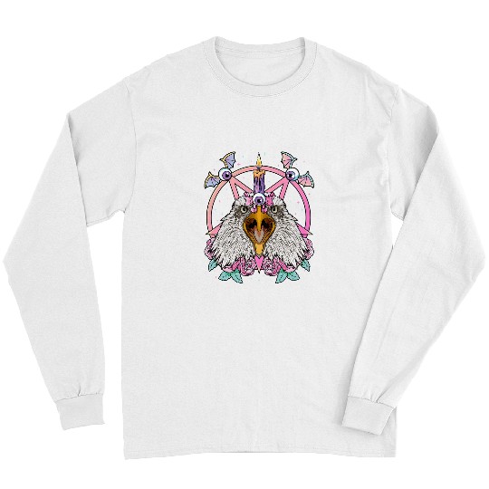 Pastel Goth Eagle Pagan Creepy Menhera Bald Eagle Long Sleeves