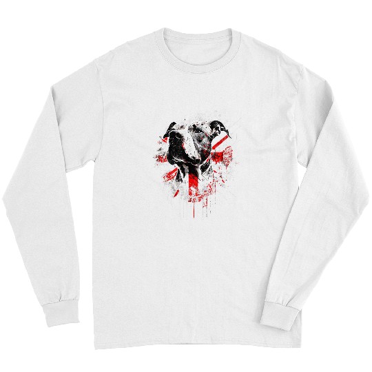 Bully Staffordshire Bull Terrier Dog Pitbull UK flag Staffy Pitbull Dog Long Sleeves