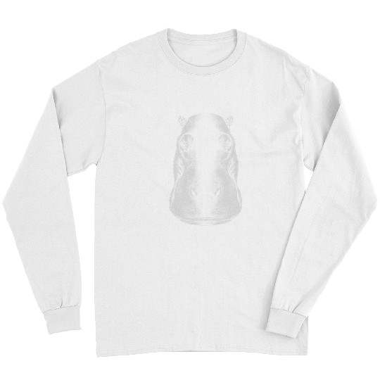Hippo Drawing Realistic Hippo Face Long Sleeves