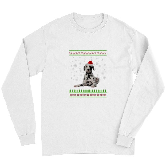 Dalmatian Ugly Christmas Dalmatian xmass Merry Christmas 451 Dog Lover Dalmatians Dog Long Sleeves