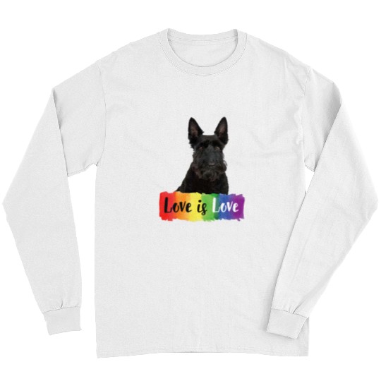 Dog Scottish Terrier Love is Love Rainbow Dog Scottish Terrier Long Sleeves