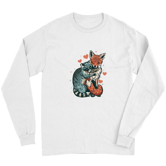 Raccoons The Fox And The Raccoon Valentines Funny Animals Outfit Long Sleeves