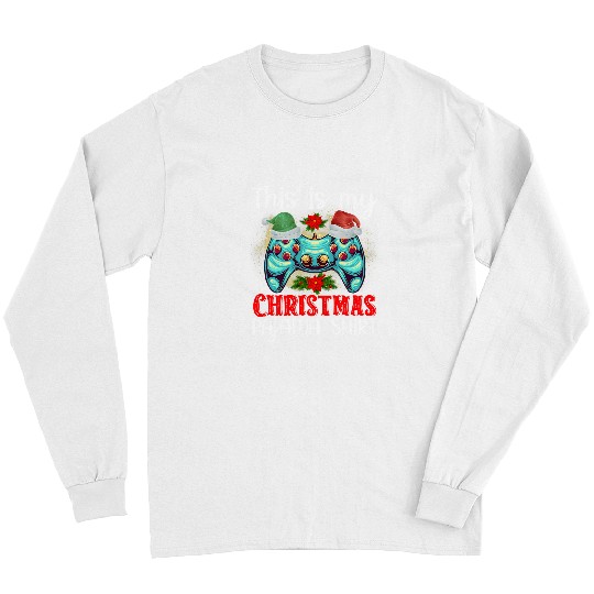 Game This is My Christmas Pajama Santa Hat Gamer Video Game Games 144 Long Sleeves