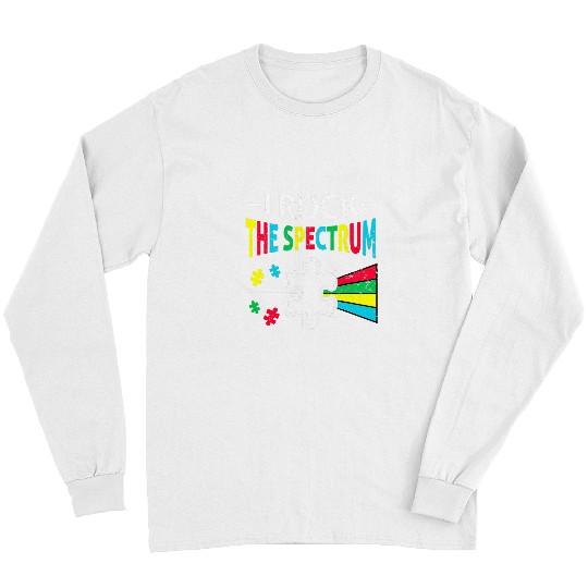 Autism Awareness Support Autistic Kids Rock Spectrum Neurodiverse Long Sleeves