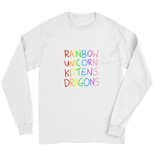 Rainbow Unicorns Kittens Dragon Long Sleeves