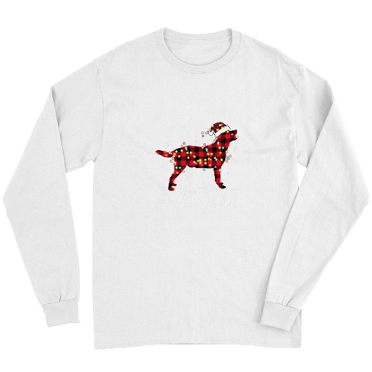 Labrador Lab Dog Red Plaid Buffalo Labrador Retriever Merry Christmas Pajamas Long Sleeves