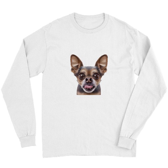 Chihuahua puppy art cute doggy portrait pup Chihuahua dog Long Sleeves