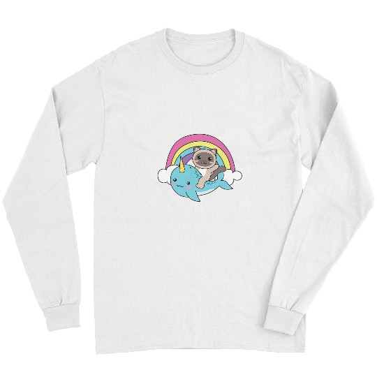 Narwhal Cute Siamese Cat Ocean Unicorns Kawaii Narwhals Long Sleeves