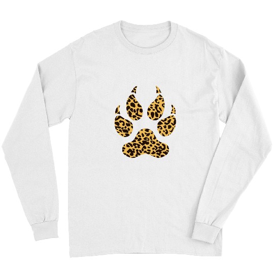 Leopard Paw Funny jaguarss Animal Lover Pawprint Humor Gift Long Sleeves