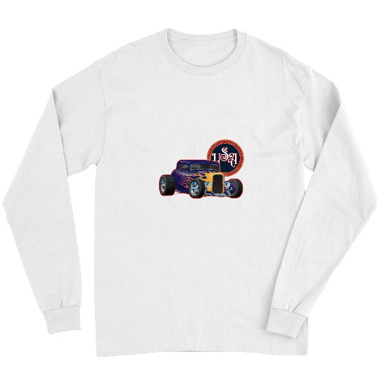 Hot Rod USA vintages Custom Hot Rod Car Illustration Long Sleeves