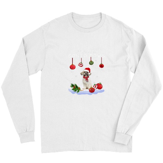 Shih Tzu Merry Christmas Shih Tzu Believe In Santa Paws 3 Long Sleeves