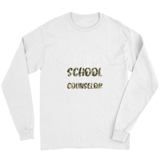Team School Counselor Camo Teacher Student Back To School Long Sleeves