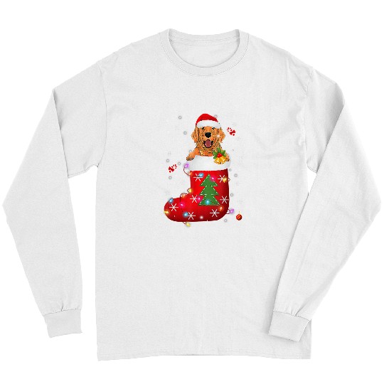 Goldie In Sock Christmas Pajama xmass Dog Lovers 297 Golden Retriever Dog Long Sleeves