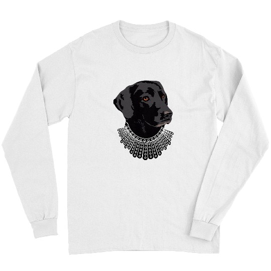 Labrador Lab Dog with Ruth Bader Ginsburg Collar RBG Labrador Long Sleeves