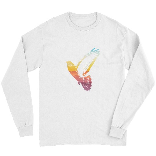 Bird vector silhouette Cool Pigeon Long Sleeves