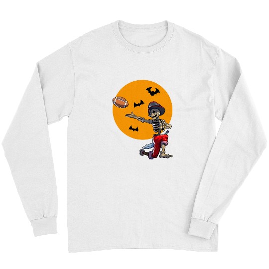 Football Skeletons Men Boys Pirate Football Halloween 22 Long Sleeves