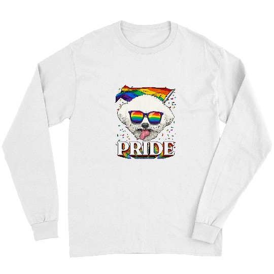 LGBT Pride Bichon Frise Gay Pride LGBTQ Rainbow Flag Sunglasses 397 Long Sleeves