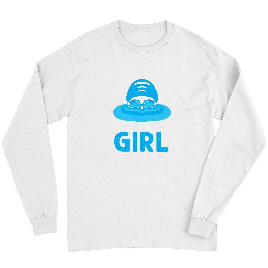 Swimming Pool I Swim Like A Girl Funny Swimmer I Love Swimming Long Sleeves