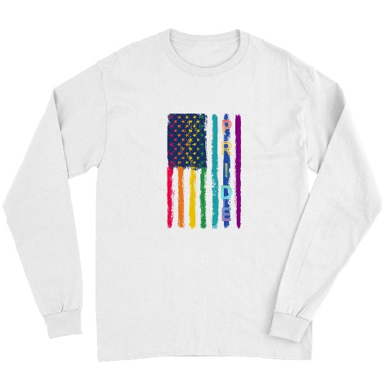 LGBT Pride Rainbow American flag 574 Gay LGBTQ Long Sleeves