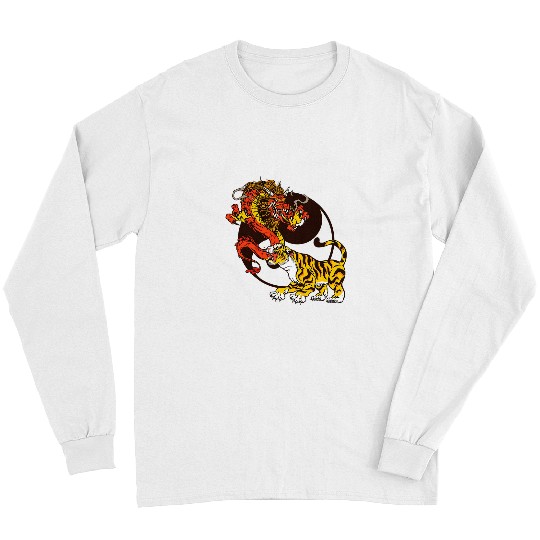Tiger Gift Dragon Lover Funny Dragon Against Tiger Long Sleeves