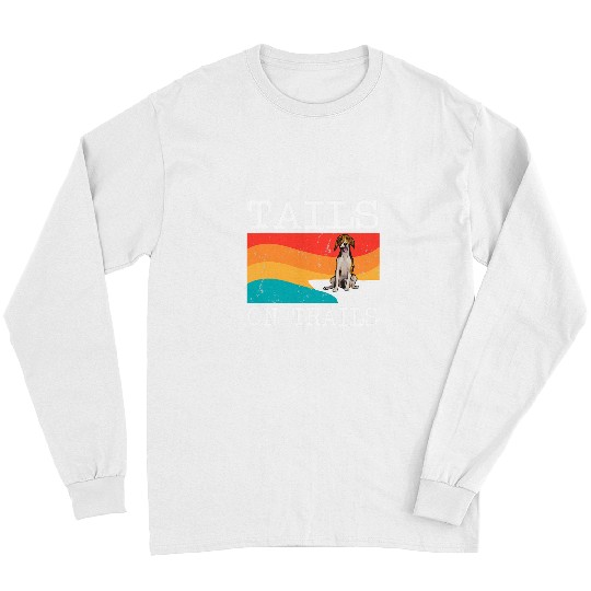 Hiking Hiker Tails On Trails American Foxhound Dog Funny Hiking 2 Hike Long Sleeves