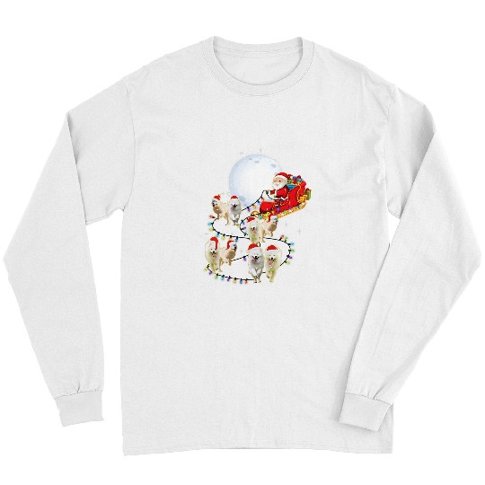 Pug Lover Samoyed Christmas Santa Sleigh Funny Lover xmass Pugs Dog Long Sleeves