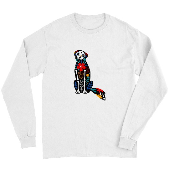 Goldie Sugar Skull Calavera Dia De Los Muertos Golden Retriever Dog Long Sleeves