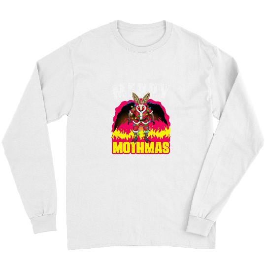 Merry Mothmas Christmas Mothman Folklore Creepy Cryptid Long Sleeves
