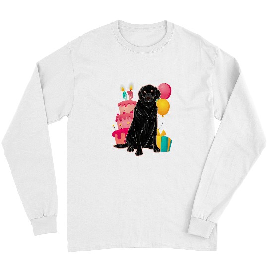 Labrador Lab Dog Kids Birthday Party Black Labrador Dog Lover Cute Black Lab Long Sleeves