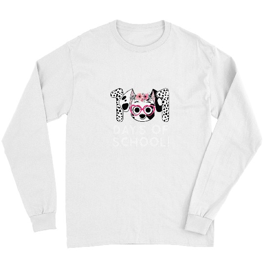 Dalmatian 101 Days Smarter Dalmatian School Teachers Students Kids 3 Dalmatians Dog Long Sleeves