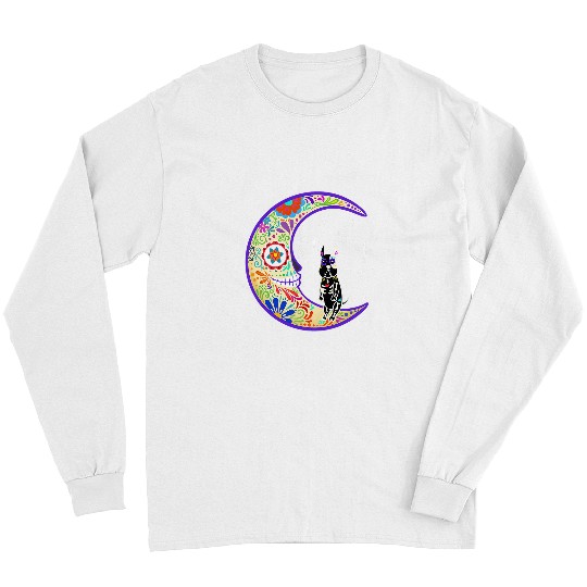Skeletons Skulls Great dane Dia de Los Muertos Skull Long Sleeves