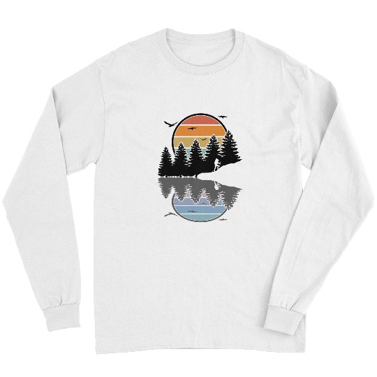 Hiking Hiker Mountain Wilderness Reflection vintages Sunset Hike Long Sleeves
