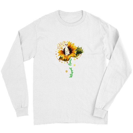 Whippet Nana Happy Mothers Day Sunflower Floral Dog Paw Long Sleeves