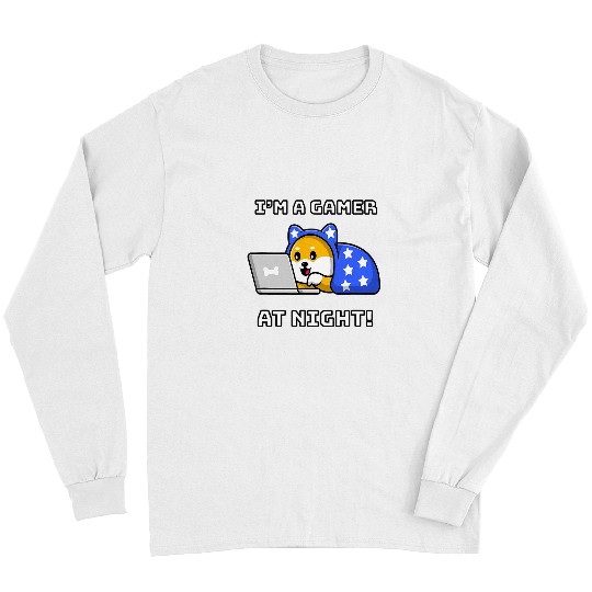 Dog Shiba Inu Im a Gamer at Night Shiba Inu Video Game Dog Pajama PJs 123 Long Sleeves